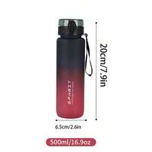 1PC 500ml, 650ml, 1000ml Cốc nước bằng nhựa dung tích lớn, Cốc nước thể thao ngoài trời, Bình nước uống trực tiếp dễ dàng cầm nắm - Đen và đỏ - Xem 6
