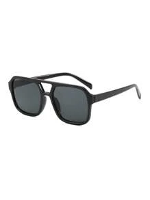 Retro Square Double-Beam Fashion Glasses, Colorful Fashion Glasses For Men And Women, Suitable For Summer Sun Protection, Beach Vacation, Outdoor Sports, Gatherings, Parties, Self-Driving, Fishing, Cycling, Shopping And Taking Photos