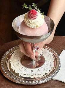 1 pieza Plato de postre, Tazón de verduras, Taza de helado de acero inoxidable, Bandeja de servir, Tazón de fruta, Taza de pudín de té de la tarde, Platos lindos, Bandejas, Tazón de taza alta, Platos lindos Candelabro, Útiles escolares