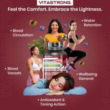Diosmin PRO Vitastrong Vegan – Micronized Diosmin And Flavonoid Complex With Enovita, Centella, Horse Chestnut, Butcher's Broom, Lespedeza And Black Pepper, 60 Tablets - Others - View 4
