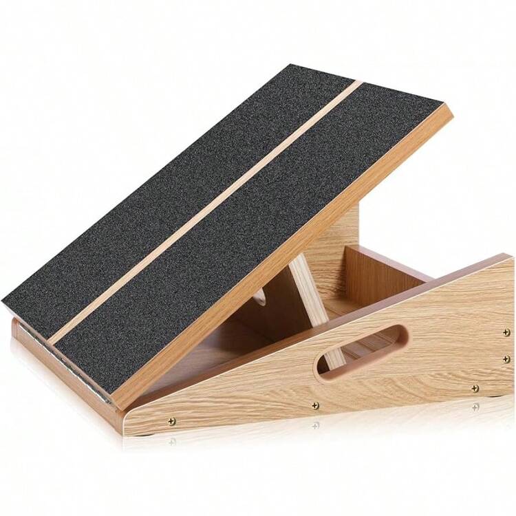 Slant Board For Calf Stretching, Adjustable Wooden Calf Stretcher Incline Board, Calf Stretch Board For Squats Leg Knees Heel Ankle Stretching - 一體式斜板 - 查看 1