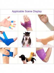 12pcs/Set Sports Wrist Wrap Set, Tear-Off Self-Adhesive Elastic Bandage, Finger Bandage, Ankle Protective Sports Bandage, Elastic Bandage, Breathable Fixed Sports Bandage, Disposable Elastic Band, Wrist Strap, For Sports Exercise Gym Accessories Sales Sports Tape