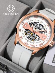 OCHSTIN 男士腕表 顶级品牌 奢华自动机械男士镂空腕表 硅胶表带 男士腕表