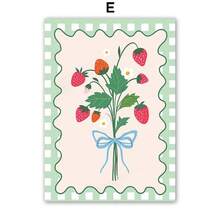 1 件复古花卉水果花瓶画廊多彩时髦海报简约墙面艺术帆布画客厅礼品装饰可选框架 - 彩色 - 查看 11