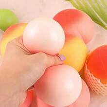 趣味桌面摆件-创意柔软弹力桃子套装：柔软慢回弹减压玩具（2件）