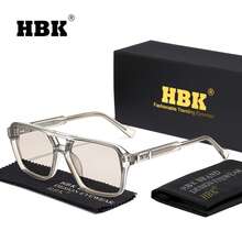 HBK 双梁设计眼镜 大方形 CP+PC 框架 复古装饰眼镜 节日礼物 摄影道具眼镜