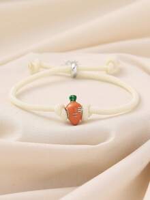 1pc Adorable Cartoon Braided Rope Crystal Star Fruit Avocado Watermelon Pineapple Carrot Decor Adjustable Bracelet For Women, Suitable For Beach, Vacation, Bar, Commute, Casual, Party, Gift, Daily Wear - Multicolor - View 14