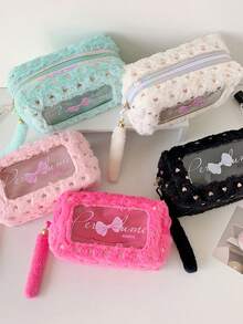 2025新款心形蝴蝶结化妆包，高品质大容量便携式旅行化妆品收纳包