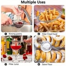 3PCS/Stainless Steel Wire Fine Screening Mesh, Oil Filter, Flour Colander/Sieve DIY Kitchen Tools For Filtering Food, Kitchen Accessories