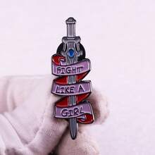 "Fight Like A Girl"  Brooch - Multicolor - View 3