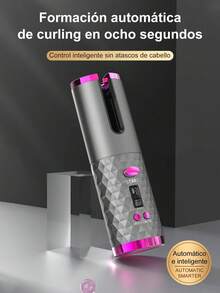 Automatic Cordless Ceramic Hair Curling Iron - Grey - View 6