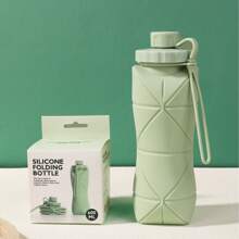 In Stock Silicone Collapsible Portable Water Bottle, Outdoor Sports Water Cup, Creative Gift Straw Cup