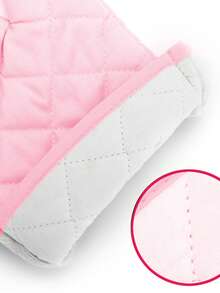 4PCS Solid Color Kitchen Household Oven Gloves And Insulation Mat Set Heat Resistant Baking And Cooking Gloves Heat Resistant Microwave Oven Gloves And Pot Mat - Black - View 8