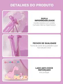 Freedom 1 par de cubiertas de botas de lluvia de PVC para niños, con diseño de dinosaurio de dibujos animados, cubrecalzado impermeable con cordón frontal, cubierta de zapatos reutilizable antideslizante para exteriores, para la escuela, oficina, hogar, viajes, útiles escolares
