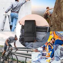 Premium Cowhide Texture PU Leather Waist Bag, Fits Phones 6.5"/6.7"/6.9"/7.2" With Belt Clip