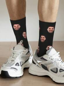 Custom Personalized Face Print Socks, Funny Face Photo Socks, Father's Day Novelty Socks, Gag Gifts Humorous Socks For Men & Women