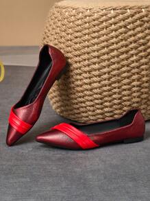 Women's Pointed Toe Fashion Purple, Light Brown, Pink Bowknot, Red High-End, Green Casual Daily, Black Flats Shoes For Spring & Autumn