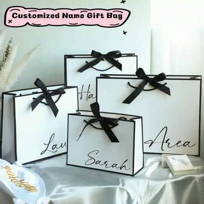 Personalized Christmas Gift Bag, Christmas Gift Bag, Xmas Gift Bags For Custom Gift Bags, Christmas Party Bags, Christmas Eve, Personalized Name Gift Bags, Ribbon Tie Rope Gift Bags, Thank You Gift Bags, Birthday Gift Bags, Wedding Gift Bags, Bridesmaid Gift Bags, Urban Chill