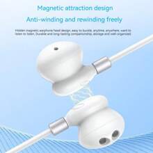 Écouteurs de type HIFI Type-C et 3,5 mm avec contrôle filaire magnétique. Écouteurs intra-auriculaires HIFI avec graves. Compatibles avec et Galaxy. Écouteurs avec micro mains libres.