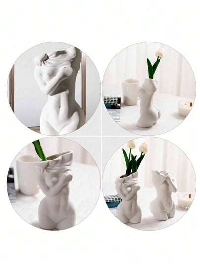 Resin Human Body Art Hydroponics Home, Bedroom, Desk, Cabinet, Dried Flowers, Bloemen Arrangements Birthday Graduation Home Vase Room Flower Glass view 5