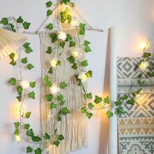 1 Peça Luz de Fada de Lírio do Vale LED, com Guirlanda de Folhas de Hera Verde, Decoração de Flor Artificial Romântica, Adequada para Uso Interno, Pendurar, Sala, Casa, Cozinha, Jardim, Parede, Varanda, Casamento, Festa, Decoração Doméstica Sazonal