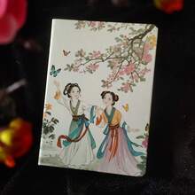 1 件优雅复古中国风笔记本 - 樱花与传统艺术精装，柔软哑光封面，学术横线页面和人物插图，是送给文化爱好者的完美艺术风格礼物 - 彩色 - 查看 18