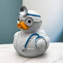 1 pieza Figura de pato médico héroe de la vida cotidiana, hecha a mano, regalo de artesanía de resina para gabinete del hogar, escritorio de oficina