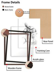 3Pcs/Set, Optional Frame, High Quality Print Painting, Modern Style, Ink Painting Style, Characters, Flowers, Black, White And Gray Tones, Simple Art, Wall Art Poster, Home Decoration, Decorative Painting, Suitable For Living Room, Sofa, Bed, Hallway, Bedroom, Bathroom, Office, Perfect Art Gift