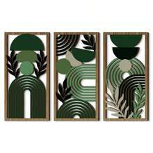 Wooden Leaf Wall Art Set Of 3 - Elegant Botanical Decor For Living Room, Bedroom, Office - Nature-Inspired Wall Hangings With Minimalist Design - Modern Boho Home Decor - Unique Gift For Plant Lovers - Unique Boho Style Wall Hanging For Spring, Weddings, And Mother's Day Home Decor Room Decor Bedroom Decor Wall Decor