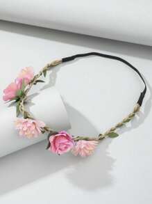 1 Peça Faixa de Cabeça Boêmia de Poliéster com Estampa Floral, Coroa de Decoração Floral, Adequada para Tiara de Todas as Estações, Guirlanda de Cabelo, Circlet de Cabelo