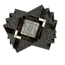 1/2/4/6/8 Pieces Luxury Placemat Set - Designed With Bright Red Abstract Geometric Patterns, Desktop Decoration, Daily Tablecloth Table Mats, Coasters, Suitable For Holiday Party Decoration, Coffee Table And Home Decoration, Kitchen Table And Room Decoration Accessories, Dining Table Decoration, Restaurant Company Gatherings