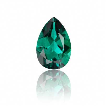一颗 100% 实验室培育赞比亚祖母绿梨形切割宝石，可用于制作高级珠宝饰品材料 DIY