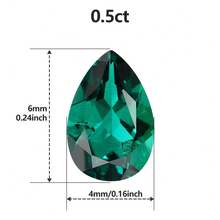 One 100% Lab Grown Zambia Emerald Pear Cut Gemstone For Charms Advanced Jewelry Making Materials DIY - Zambian Emerald - View 14