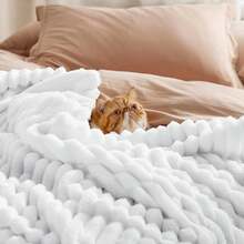 White Throw Blanket For Couch - GentleSoft Cozy Soft Blankets For Women, Cute Small Fleece Throws For Girls, Birthday Gifts For Women Mom, Fathers Day Decor Gifts, , 50x60 Inches - 白色 - 查看 4