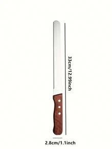 1pc Restaurant Baking Tools Stainless Steel Bread Knife Wooden Handle 8 Inches Cake Knife Serrated Bread Knife