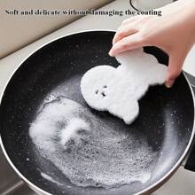 4pcs/Set Cute Puppy Shaped Kitchen Sponges - No Scratch, Multi-Layer Cleaning Sponges Suitable For Dishes And Pots, Ideal For Home And Restaurant