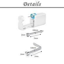 Nose Piercing Kit, Piercing Gun Built-In Nose Studs, Painless Self Piercing Kit With 20G Nose Hoop Rings Studs, Disposable Piercing Gun For At Home Nose Piercing Silver Gold - Multicolor - View 3