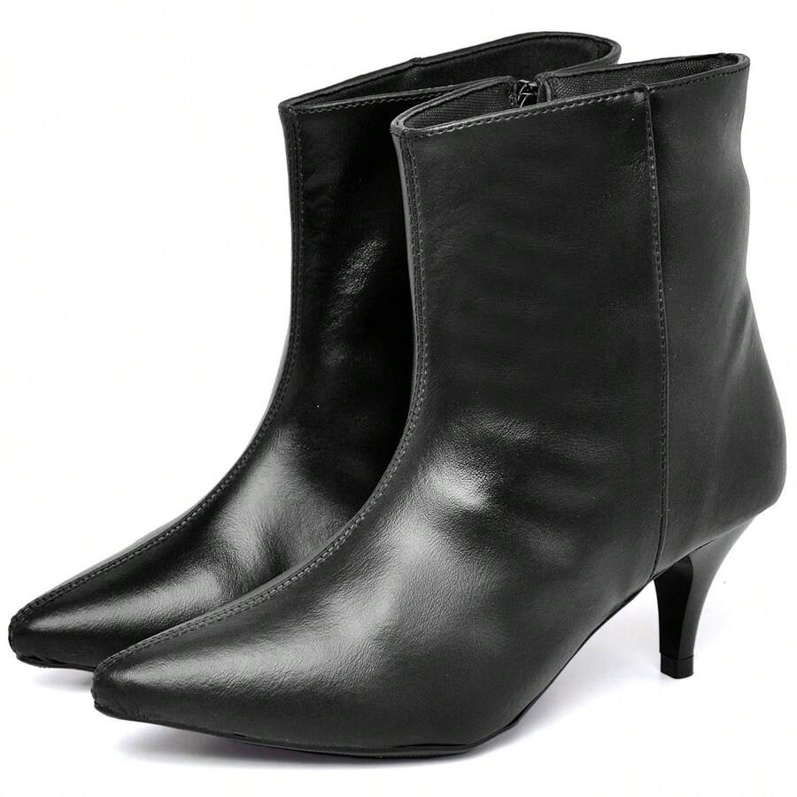 Women's Pointed Toe Heeled Boot DUBUY 1712FG - màu đen - Xem 1