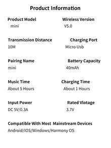 1 件单耳夹式无线耳机 TWS 带麦克风，免提耳机，适用于跑步健身健身房耳夹