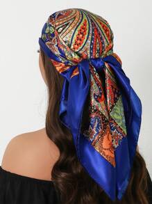 1 peça de cachecol moderno para todas as estações, cachecol quadrado estampado para mulheres, bandana feminina para uso diário, novo lenço de cabeça com proteção solar
