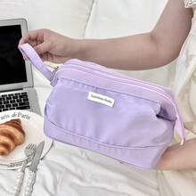 1pc 2025 Luxury Cosmetic Organizer - Large Yet Compact Makeup Bag For Women, Premium Travel Toiletry Pouch With Mirror & Brush Slots Travel Essentials Vacation Summer Holiday Back To School School Stuff Bag For School Travel Bag For Women Makeup Bag For Travel - Multicolor - View 4