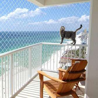 1 件白色宠物阳台网，尼龙网围栏，适用于室内/室外，保护儿童、猫和狗
