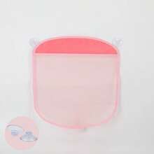 1pc Cute Cartoon Colorful Suction Cup Net Bag, Bathroom Storage Organizer Mesh Hanging Bag For Bathtub, Shower, Dorm
