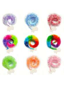 6 Stücke/12 Stücke/1 Stück/9 Stücke Regenbogen-Augen Beweglicher Zauberwurm, Plüschiger verdrehter Wurm Zauber Spielzeug Party Geschenk (Farben der Stücke werden zufällig versendet)