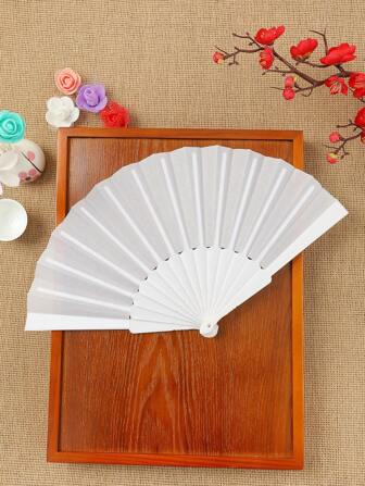 Éventail pliant de style chinois de 7 pouces, unicolore et tenu à la main, pour femmes et filles. Accessoires quotidiens, meilleurs cadeaux pour anniversaire, remise des diplômes