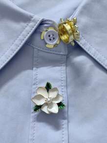 2pcs Button Cover For Shirt Flower Cufflinks Covers Flower Sleeve Button Clip On Button For Dress Wedding Tux Decoration Button Clothing Accessories Gifts