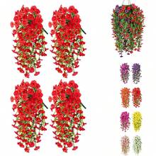 2/4Pcs Artificial Hanging Flowers, 29.5in Perfect Home Garden Decoration–Hanging Morning Glory, Artificial Simulation Flowers, Hanging Baskets Fake Flowers For Home Porch Patio Balcony - 彩色 - 查看 11