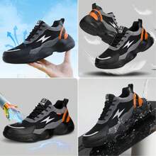 GUYISA 男士低帮安全鞋，钢头，防挤压，防刺穿，柔软时尚的防护工作鞋，四季透气