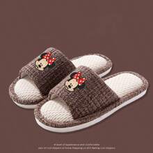 Disney Mickey Mouse Bathroom Slippers, Quick-Drying Anti-Slip Shower Sandals, Hollow-Out Indoor Home Slippers For Women