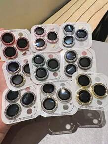 1 Set Of Shiny Diamond Lens Protective Case Compatible With IPhone 17 16 15 14 13 12 11 Pro Max